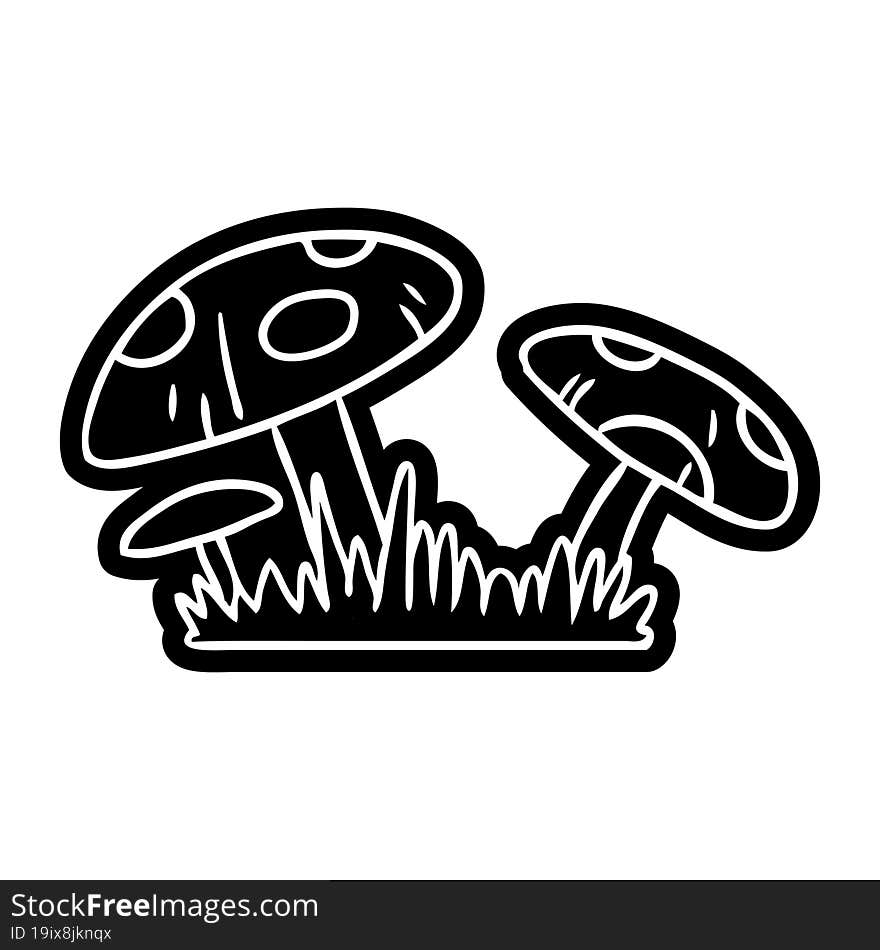 cartoon icon drawing of a toad stool