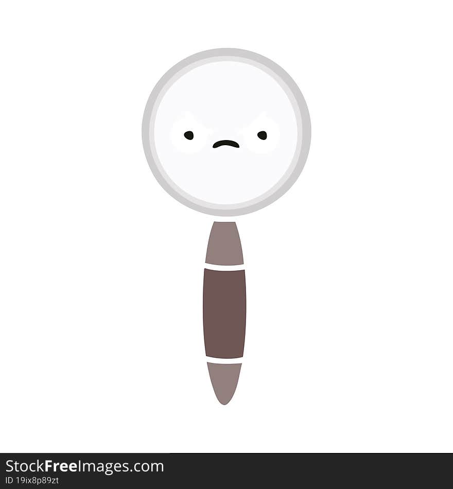 flat color retro cartoon magnifying glass