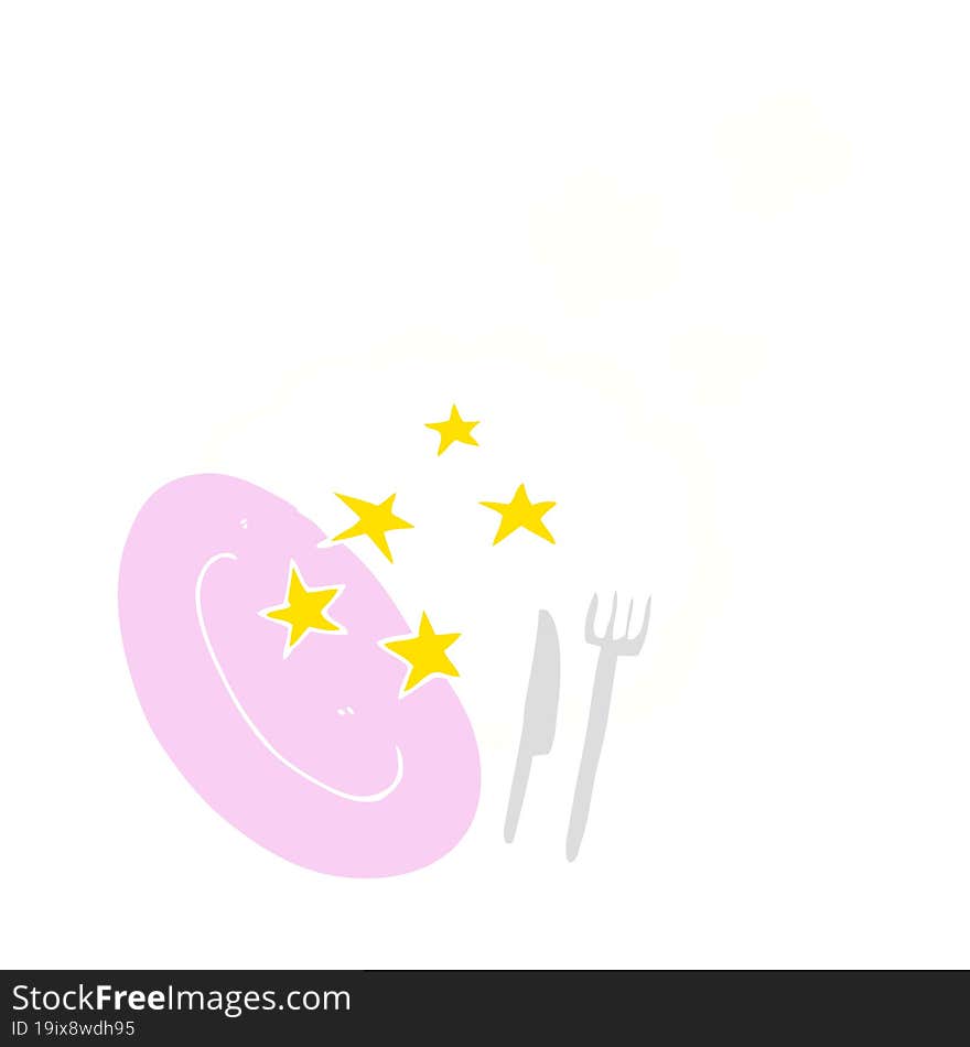 flat color illustration of a cartoon clean plate