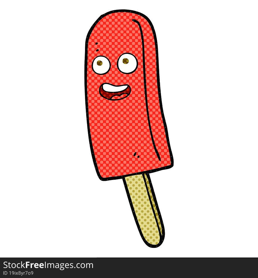 comic book style cartoon ice lolly