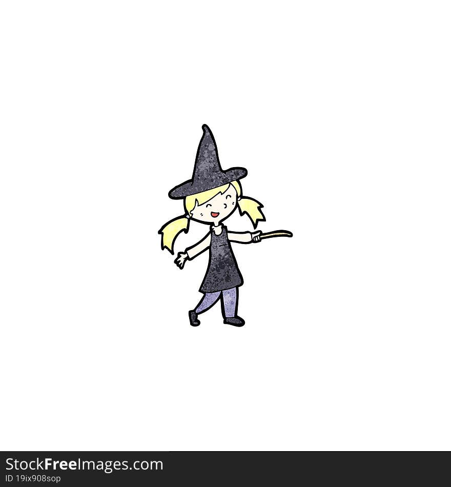 cartoon witch girl