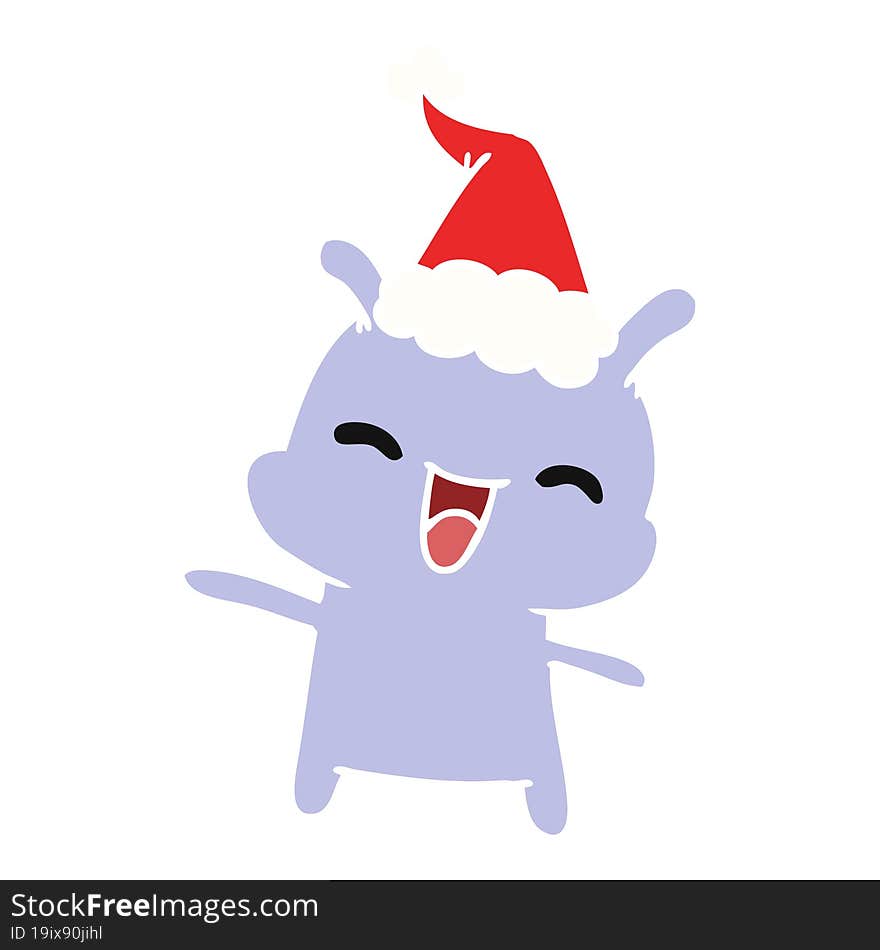 hand drawn christmas cartoon of kawaii alien