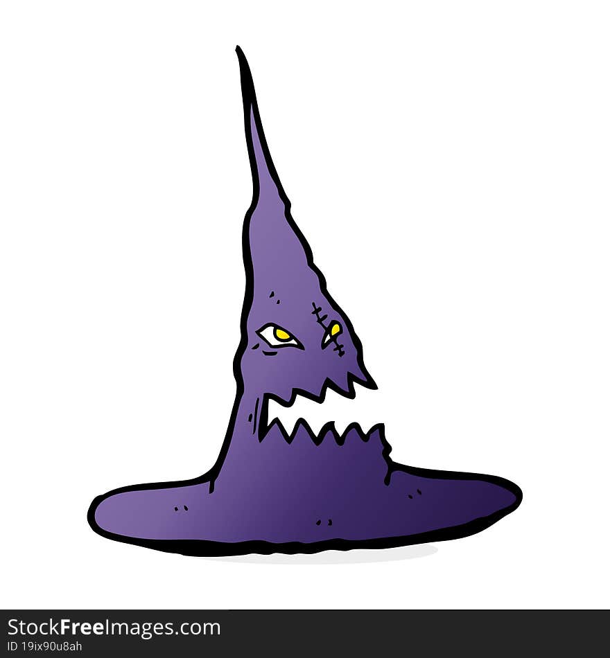 cartoon spooky witches hat