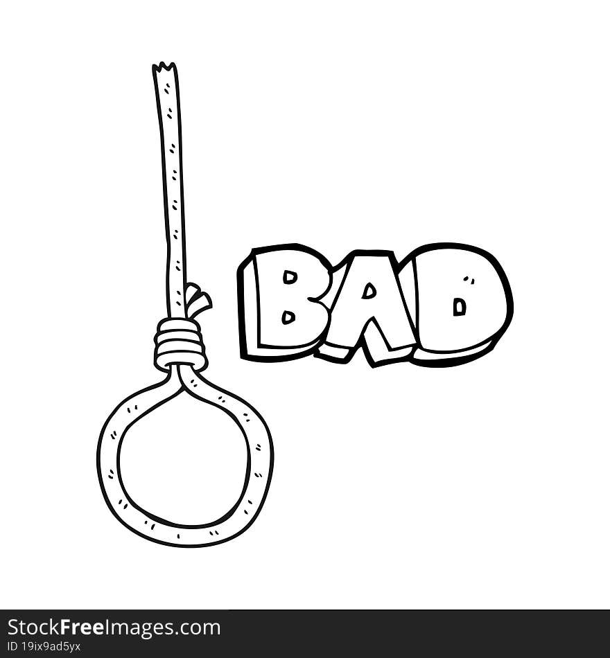 black and white cartoon noose