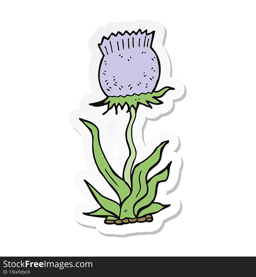 Sticker Of A Cartoon Wild Flower