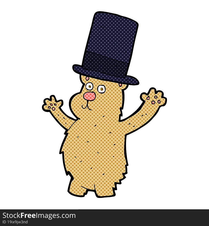 cartoon bear in top hat