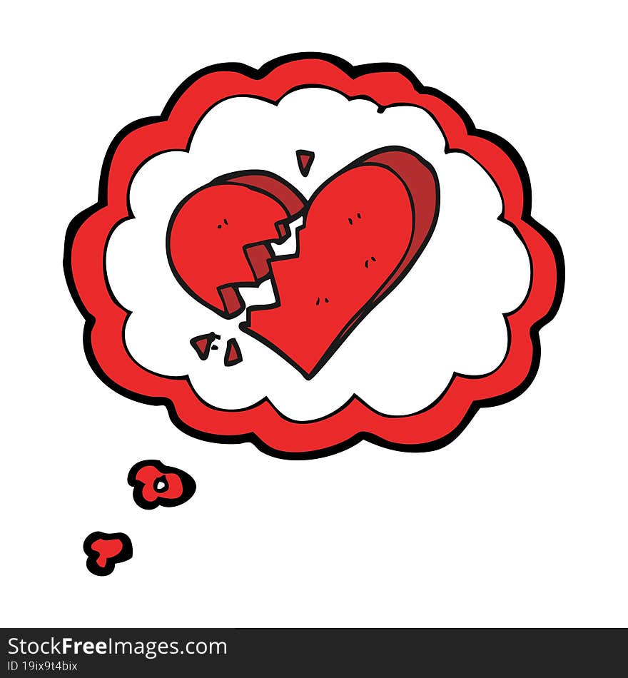 thought bubble cartoon broken heart