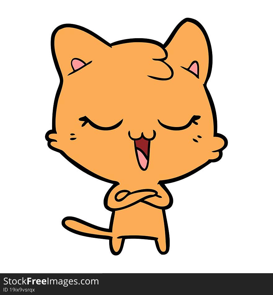 happy cartoon cat. happy cartoon cat