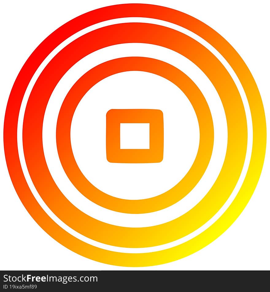 stop button circular icon with warm gradient finish. stop button circular icon with warm gradient finish