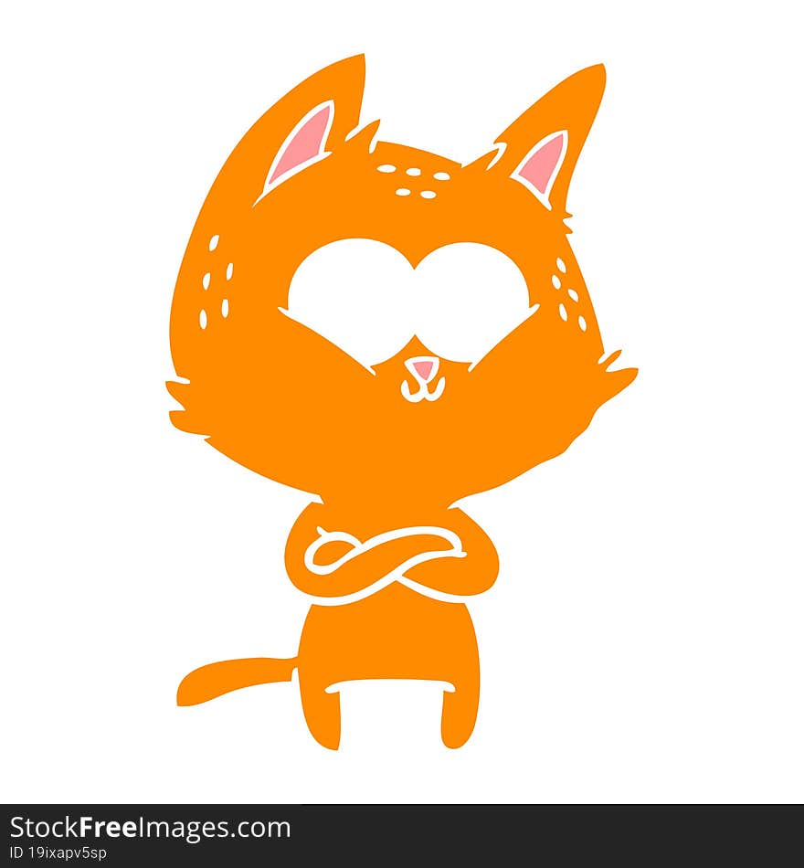 flat color style cartoon cat