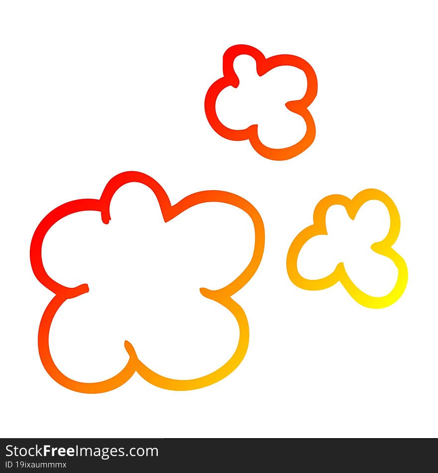 Warm Gradient Line Drawing Cartoon Smoke Puffs