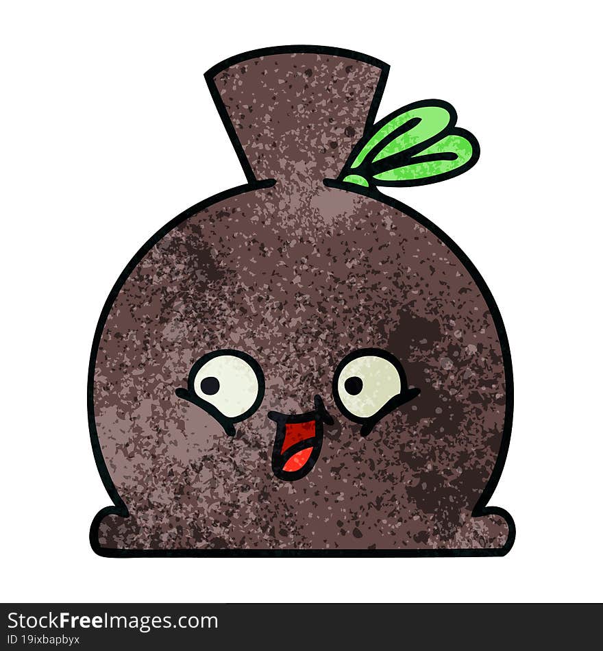 Retro Grunge Texture Cartoon Sack