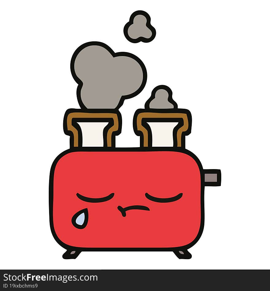 cute cartoon of a toaster