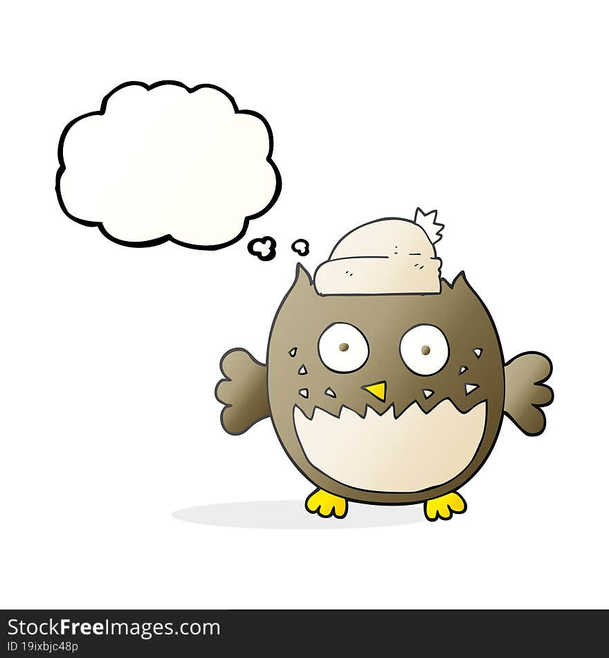 thought bubble cartoon owl