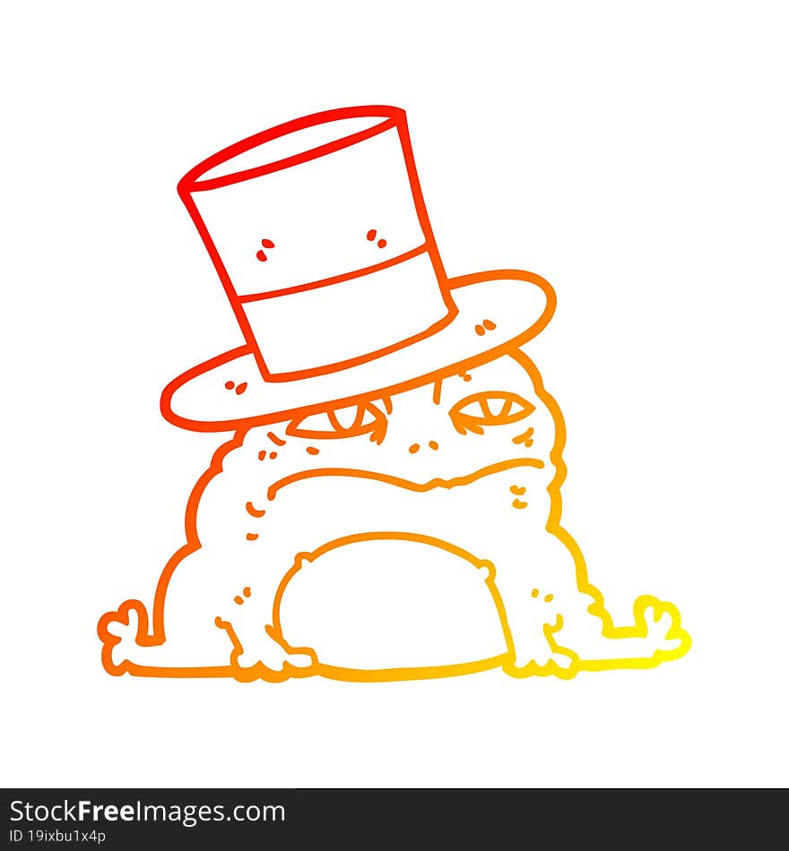 Warm Gradient Line Drawing Cartoon Rich Toad