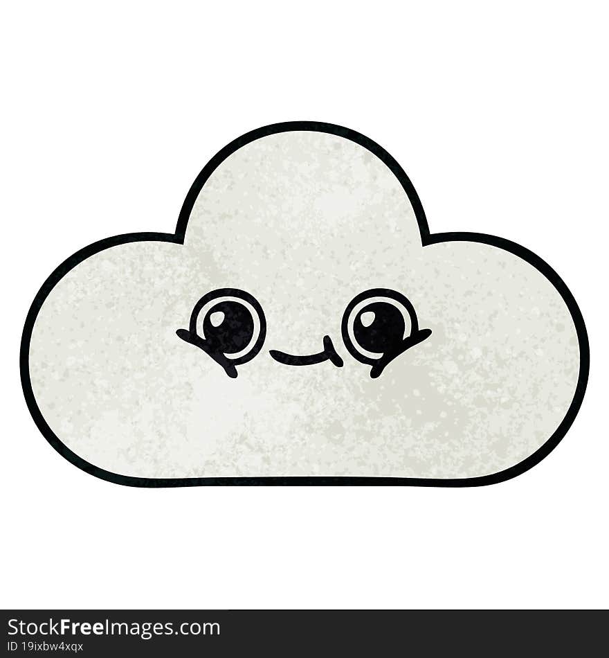 retro grunge texture cartoon of a cloud