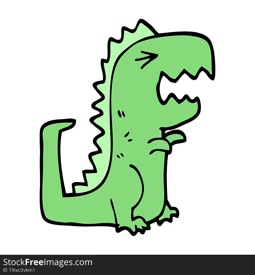 cartoon doodle roaring t rex