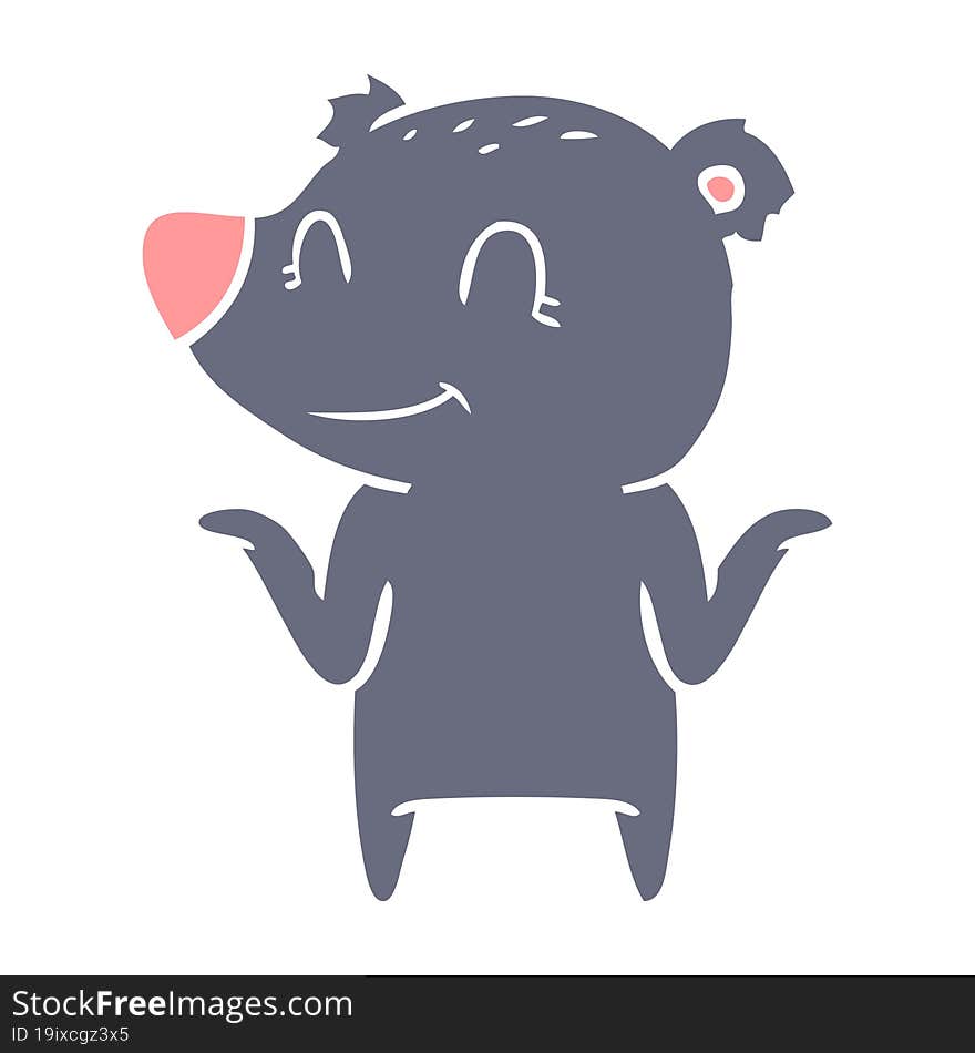 Smiling Bear Shrugging Shoulders