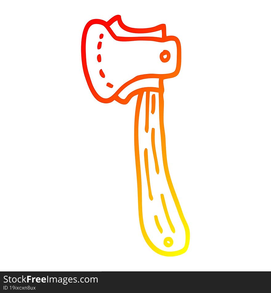 warm gradient line drawing cartoon long axe