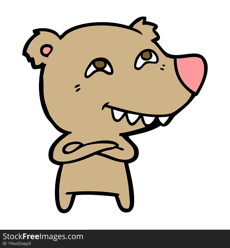 cartoon bear showing teeth. cartoon bear showing teeth