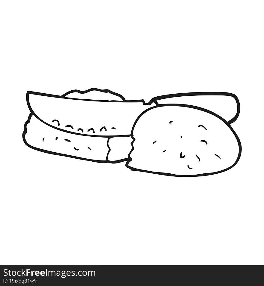 Black And White Cartoon Slicing Bread