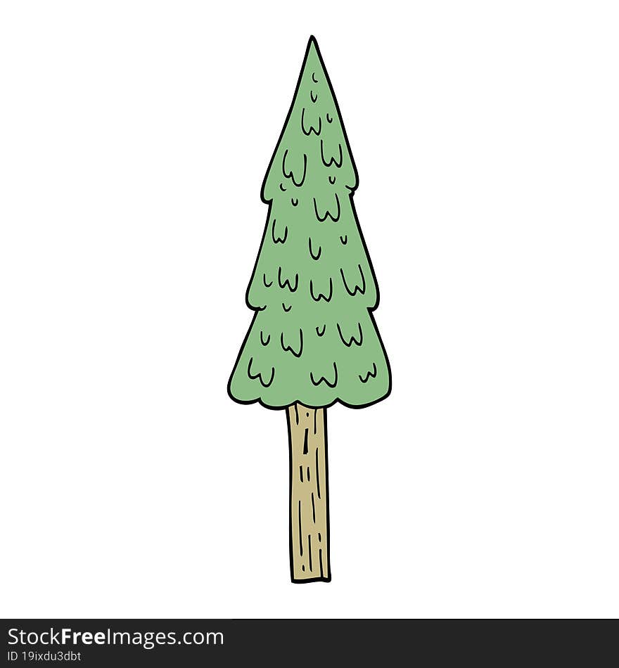 cartoon doodle pine trees