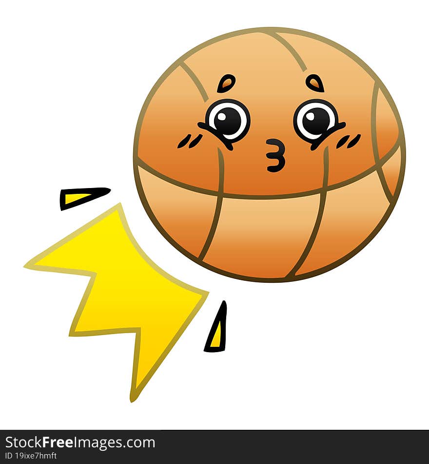 Gradient Shaded Cartoon Basketball