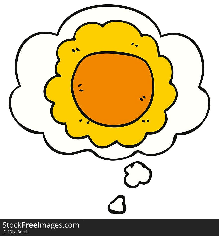 cartoon flower and thought bubble