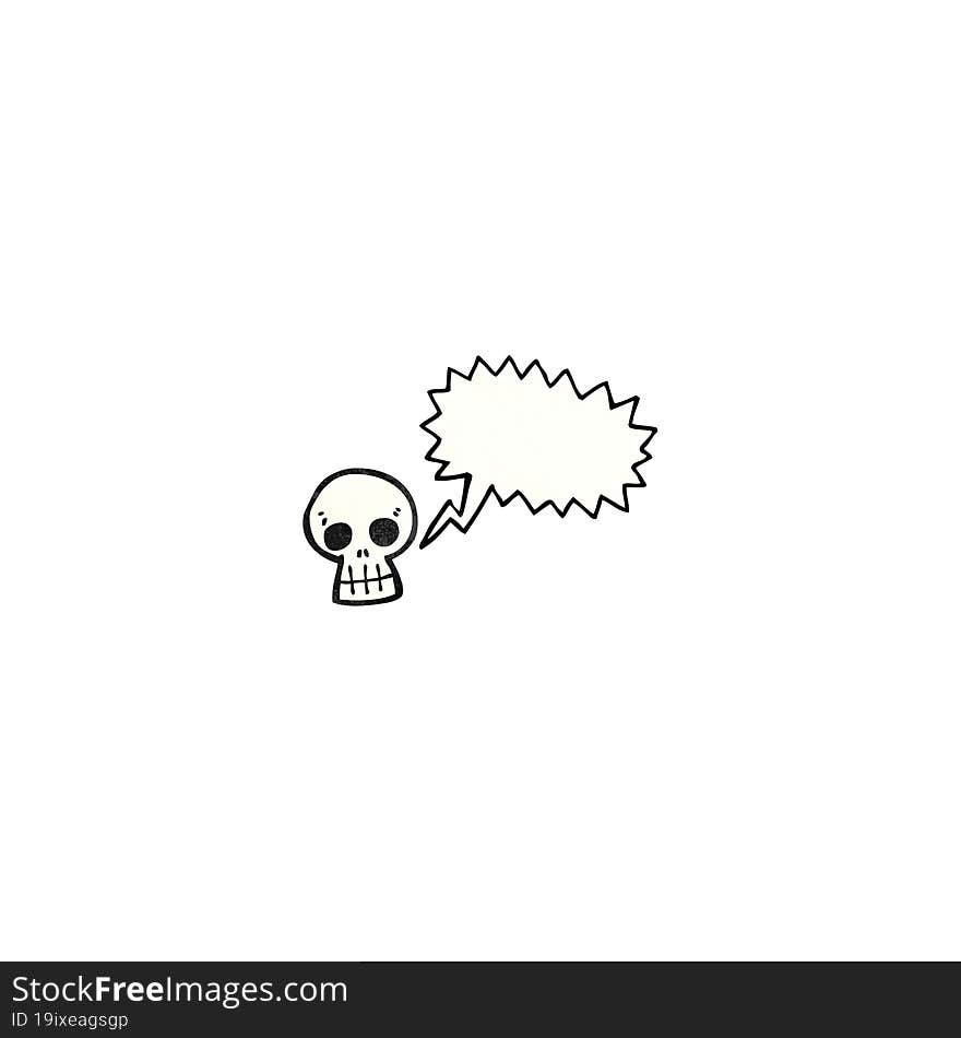 cartoon shrieking skull