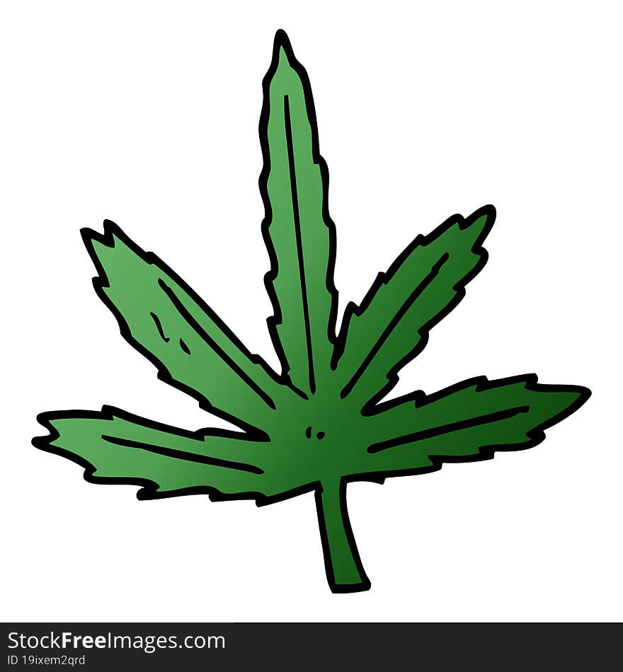 cartoon doodle marijuana leaf