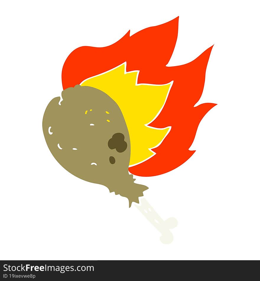 flat color illustration of a cartoon chicken leg