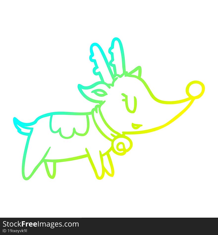 cold gradient line drawing christmas reindeer