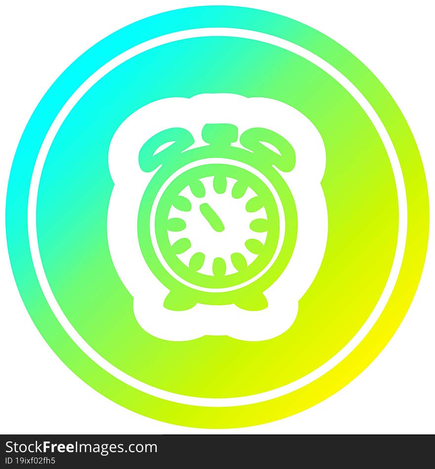 alarm clock circular in cold gradient spectrum