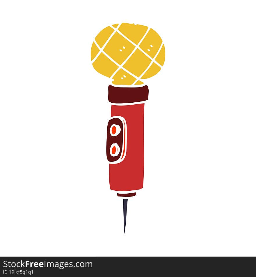 cartoon doodle gold microphone