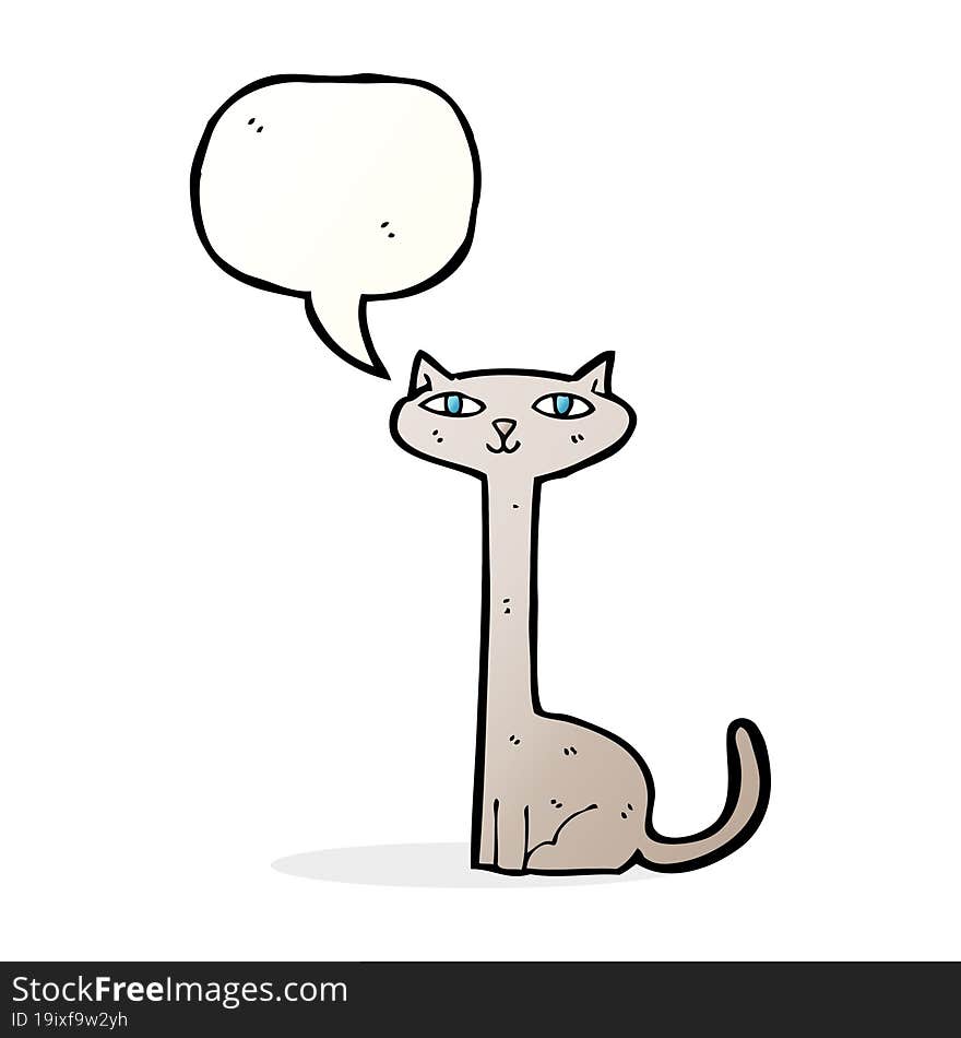 Cartoon Cat With Speech Bubble