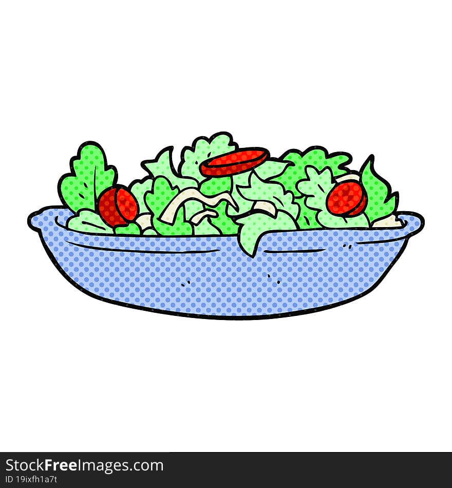 freehand drawn cartoon salad