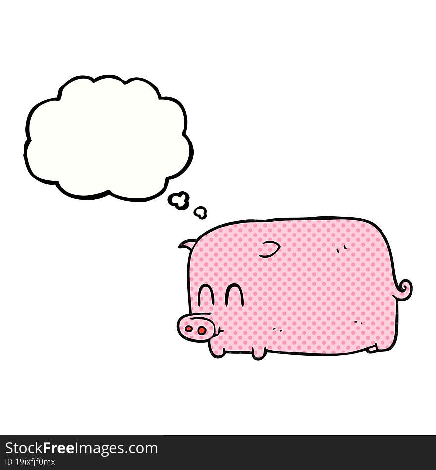 thought bubble cartoon pig