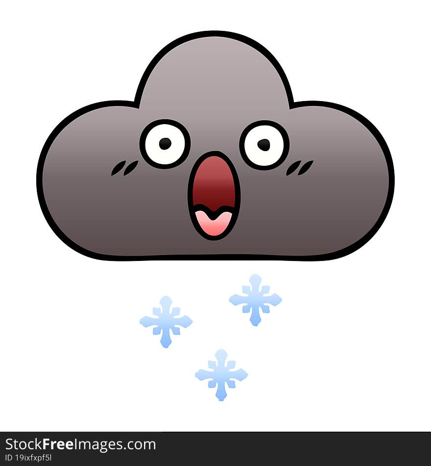 gradient shaded cartoon storm snow cloud