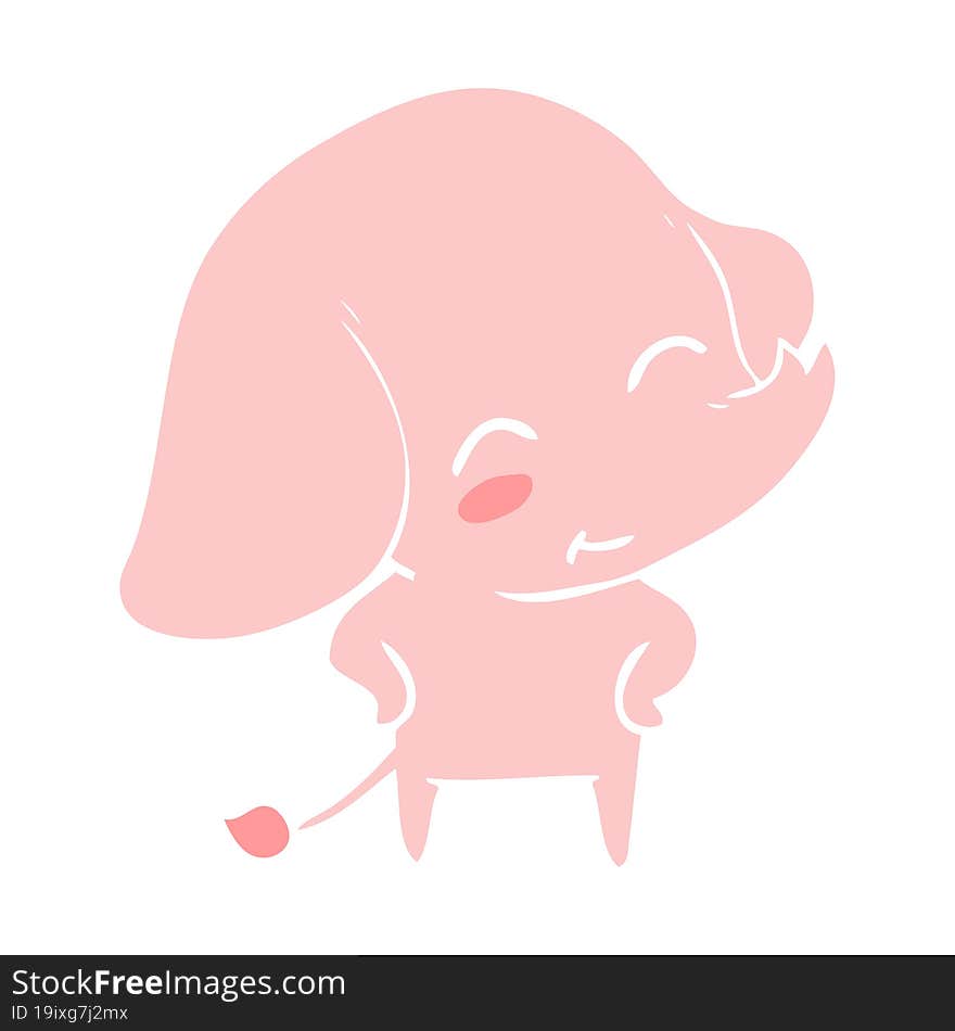 cute flat color style cartoon elephant