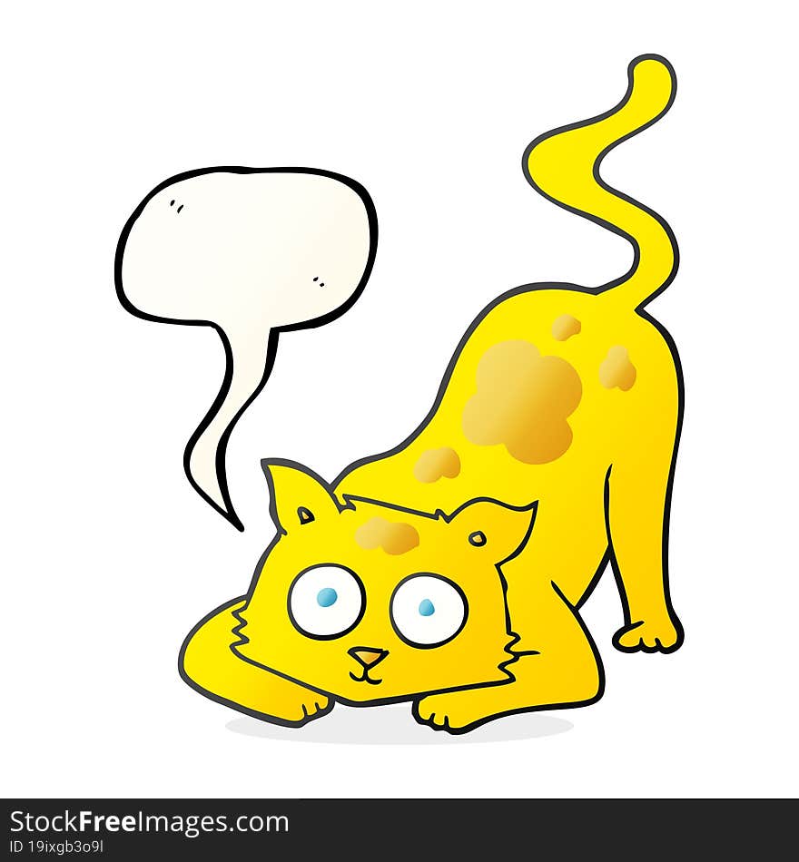 Speech Bubble Cartoon Cat