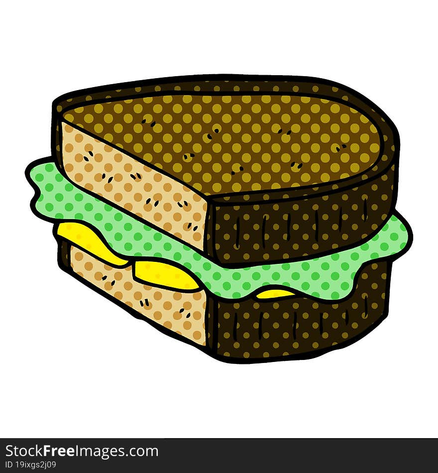 Cartoon Doodle Loaded Sandwich