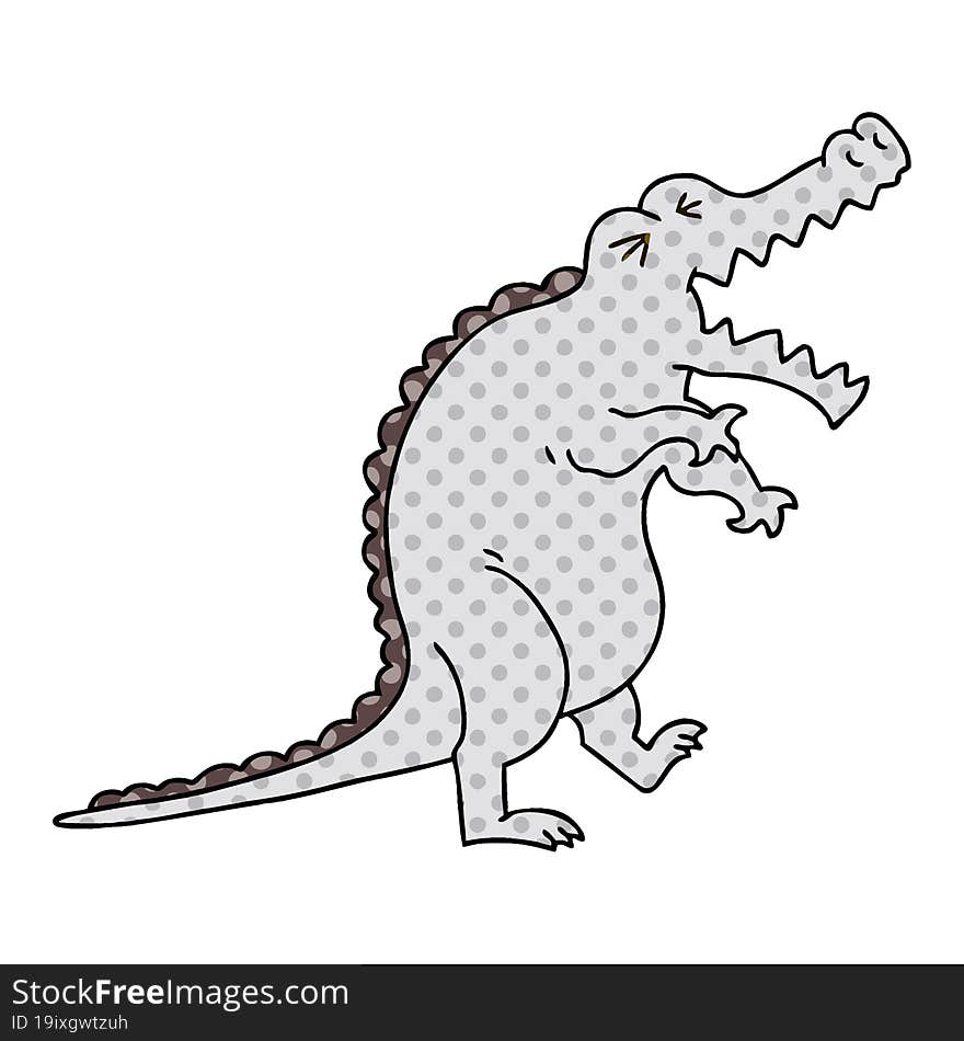 quirky comic book style cartoon crocodile