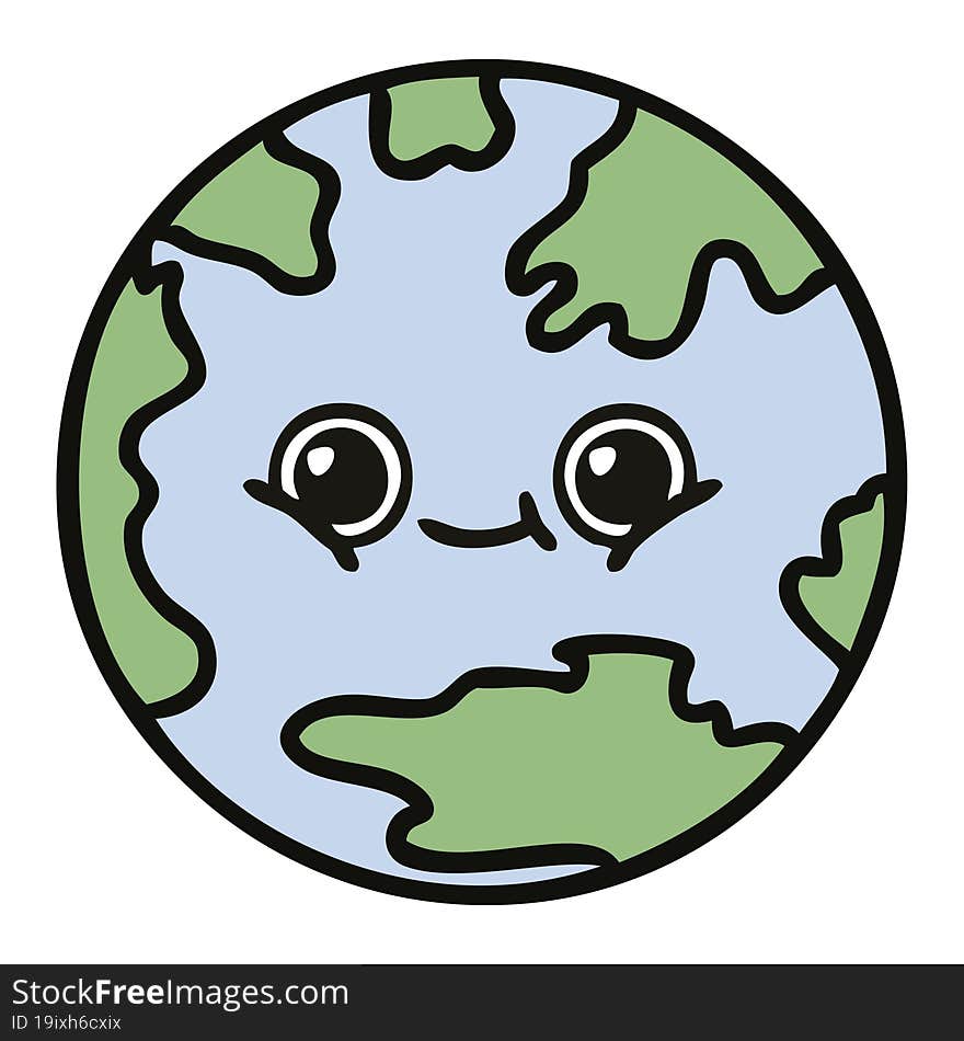 cute cartoon planet earth