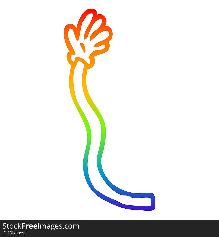 rainbow gradient line drawing cartoon retro hand gestures