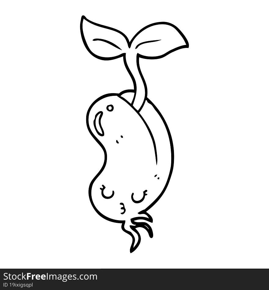 cartoon sprouting bean