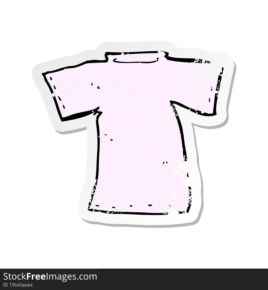 retro distressed sticker of a cartoon t shirt