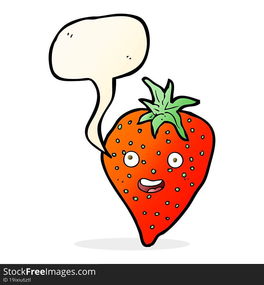 Cartoon Strawberry With Thought Bubble