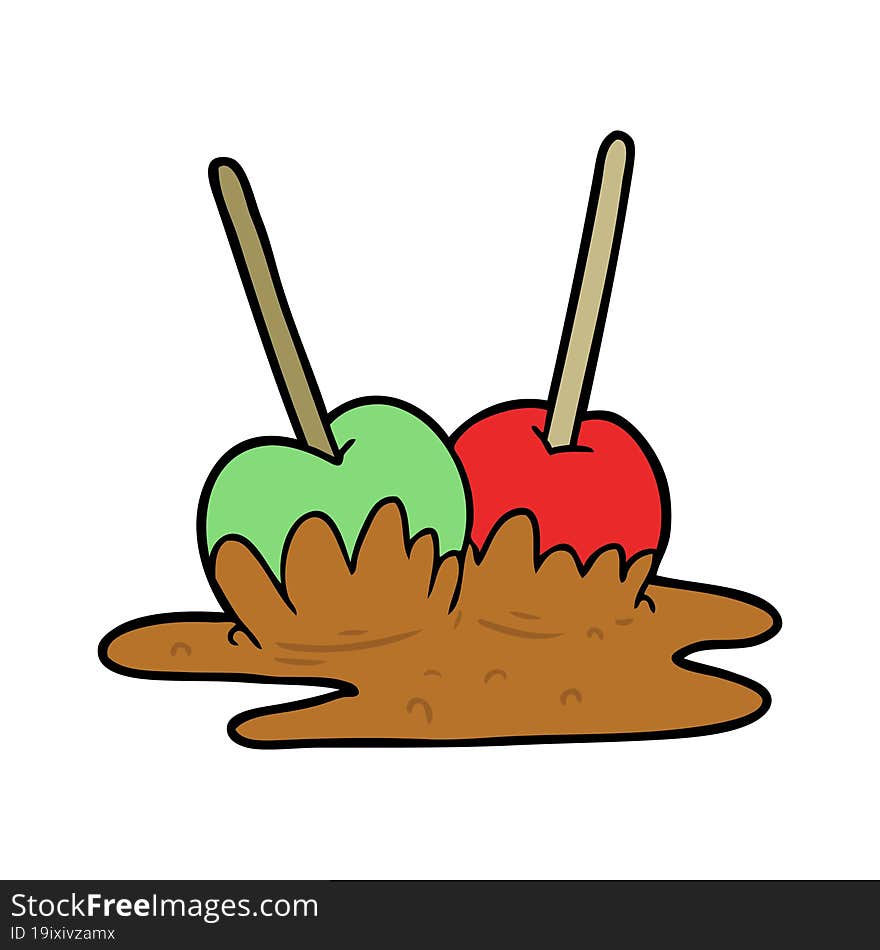 cartoon toffee apples. cartoon toffee apples