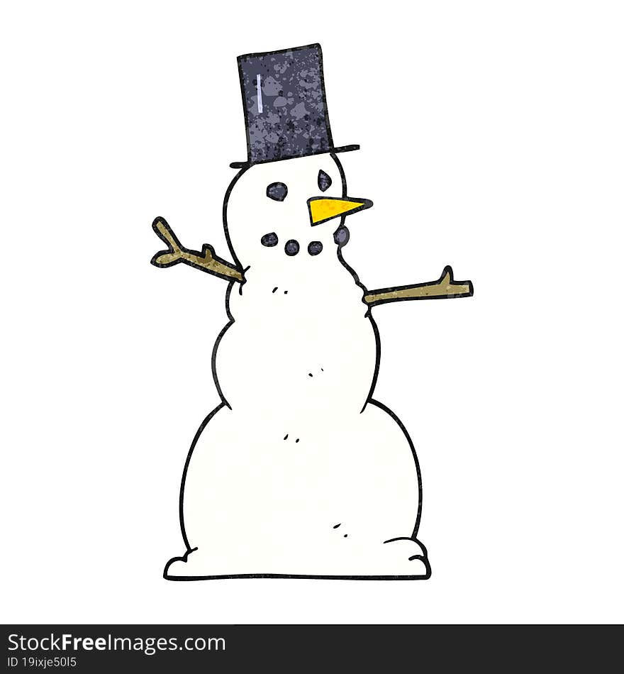 Textured Cartoon Snowman