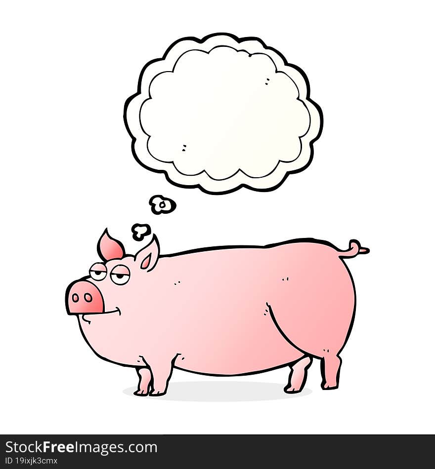 thought bubble cartoon huge pig